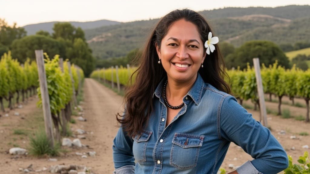 Tatiana Vander Velde in the Apetahi Barbera block, Fair Play, Sierra foothills of California