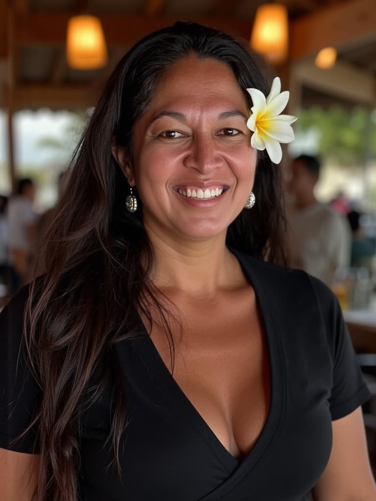 Tatiana in the Polynesian Girl tasting room